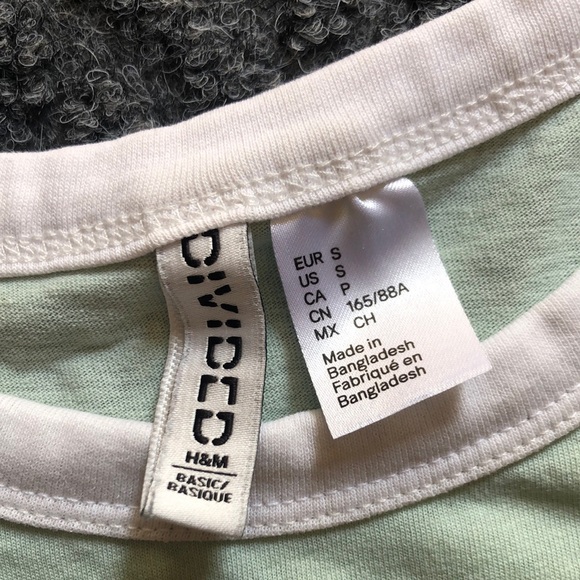 Divided Pastel Green and White Short Sleeve Tee - Picture 3 of 7